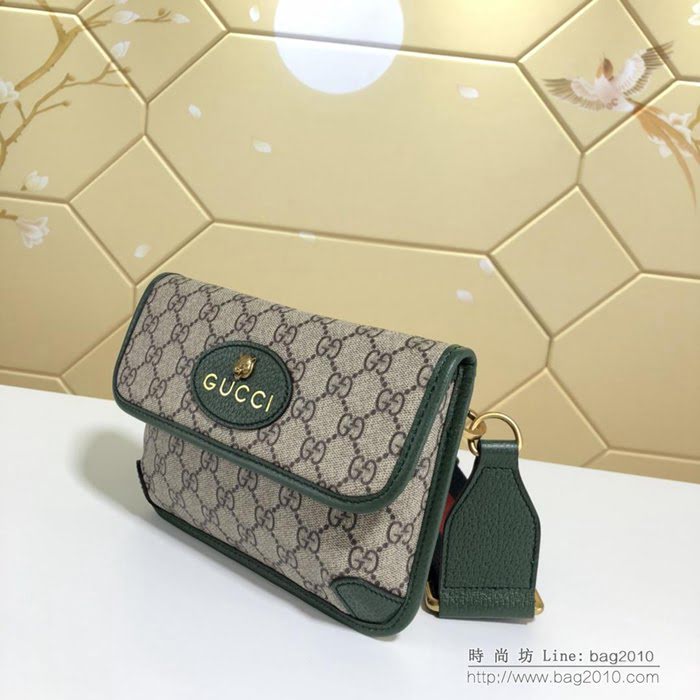 GUCCI古馳 新款 489617 Gucci女包 古馳單肩包 Gucci斜挎包 古馳虎頭標 肩帶可調 可做胸包腰包斜挎包 pvc/綠色  ydgq3425